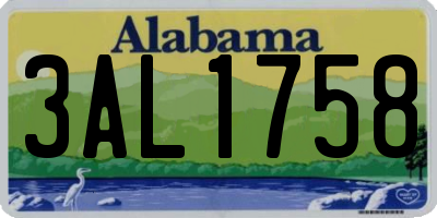 AL license plate 3AL1758