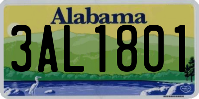 AL license plate 3AL1801