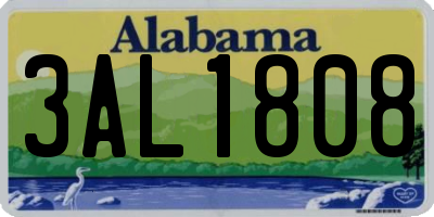 AL license plate 3AL1808