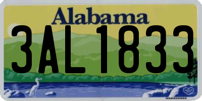 AL license plate 3AL1833