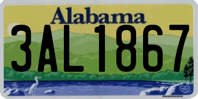 AL license plate 3AL1867