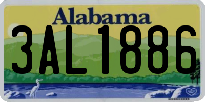 AL license plate 3AL1886