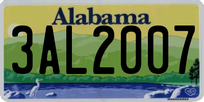 AL license plate 3AL2007