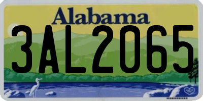 AL license plate 3AL2065