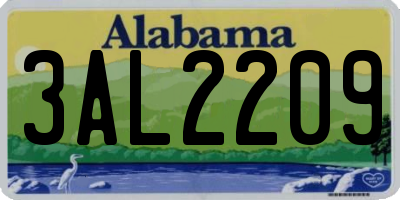 AL license plate 3AL2209