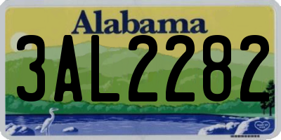 AL license plate 3AL2282