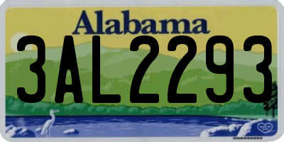AL license plate 3AL2293