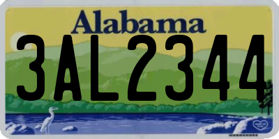 AL license plate 3AL2344