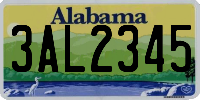 AL license plate 3AL2345