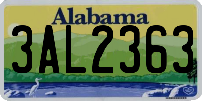 AL license plate 3AL2363