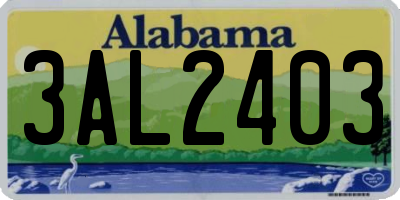 AL license plate 3AL2403