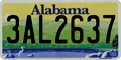 AL license plate 3AL2637