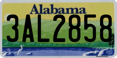 AL license plate 3AL2858