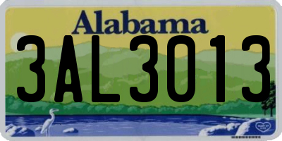 AL license plate 3AL3013