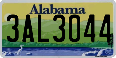 AL license plate 3AL3044