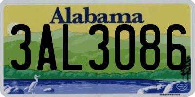 AL license plate 3AL3086
