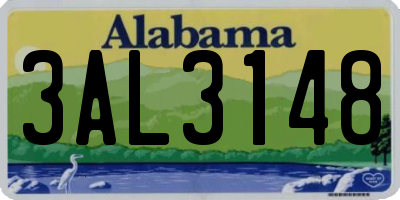 AL license plate 3AL3148