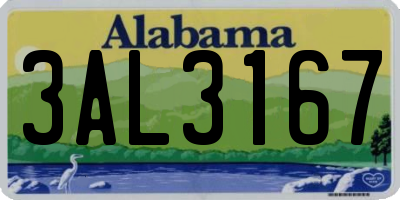 AL license plate 3AL3167
