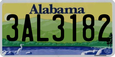 AL license plate 3AL3182