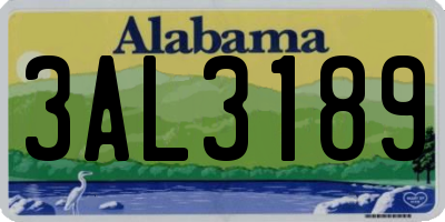 AL license plate 3AL3189