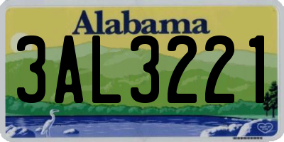 AL license plate 3AL3221