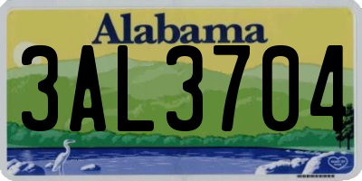 AL license plate 3AL3704