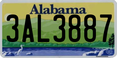 AL license plate 3AL3887