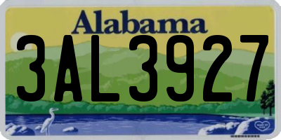 AL license plate 3AL3927