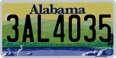 AL license plate 3AL4035