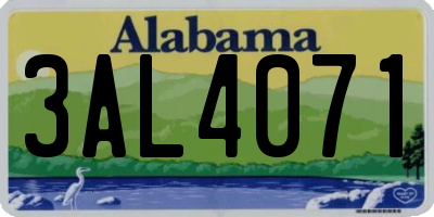 AL license plate 3AL4071