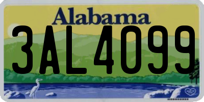 AL license plate 3AL4099