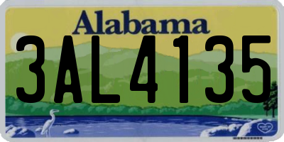 AL license plate 3AL4135