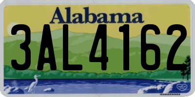 AL license plate 3AL4162