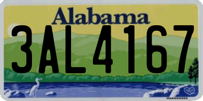 AL license plate 3AL4167