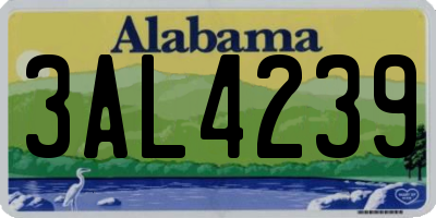 AL license plate 3AL4239