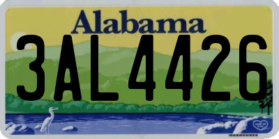 AL license plate 3AL4426
