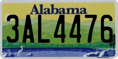 AL license plate 3AL4476