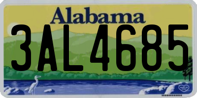AL license plate 3AL4685