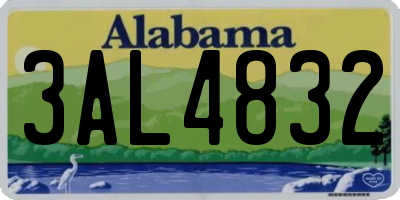 AL license plate 3AL4832