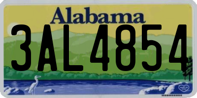 AL license plate 3AL4854