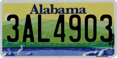 AL license plate 3AL4903
