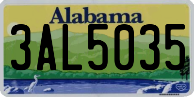 AL license plate 3AL5035