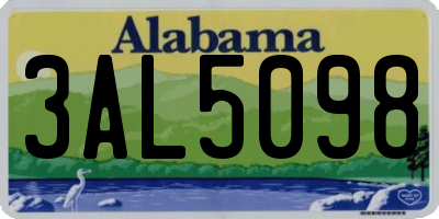 AL license plate 3AL5098