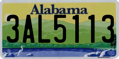 AL license plate 3AL5113