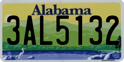 AL license plate 3AL5132