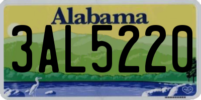 AL license plate 3AL5220