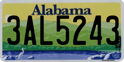AL license plate 3AL5243