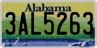 AL license plate 3AL5263