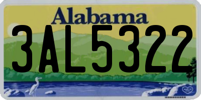 AL license plate 3AL5322