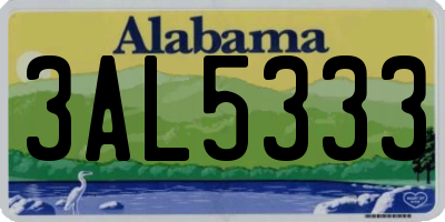 AL license plate 3AL5333